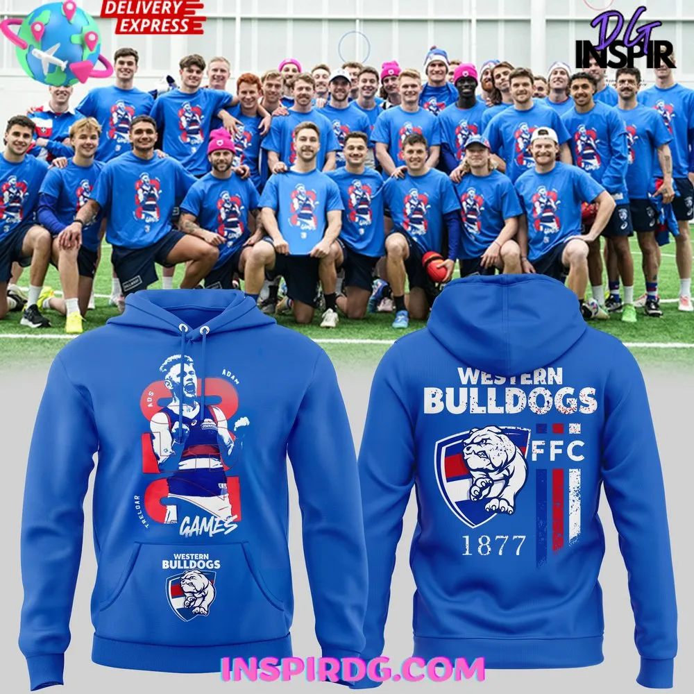 -AFL Western Bulldogs Adam Treloar 250 Games Hoodie