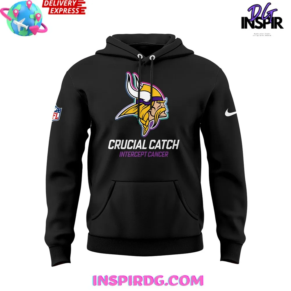 -Minnesota Vikings Crucial Catch Intercept Cancer 2024 Hoodie