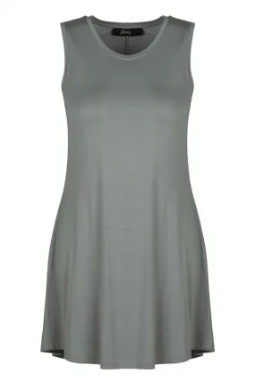 A-Line Sleeveless Tunic - Grey - 12752