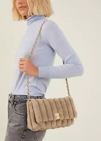 Accessorize Camel Faux Fur Cross-Body Bag