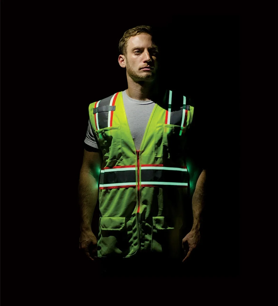 Alpha Workwear Class 2 Hi Vis Glow in the Dark Surveyor Vest A202