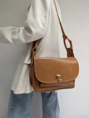 Amazing Vintage Cognac Vegan Leather Bag