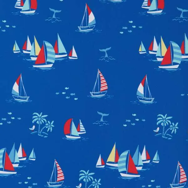 Andy & Evan Infant Swim Romper and Hat , Sailboat Print