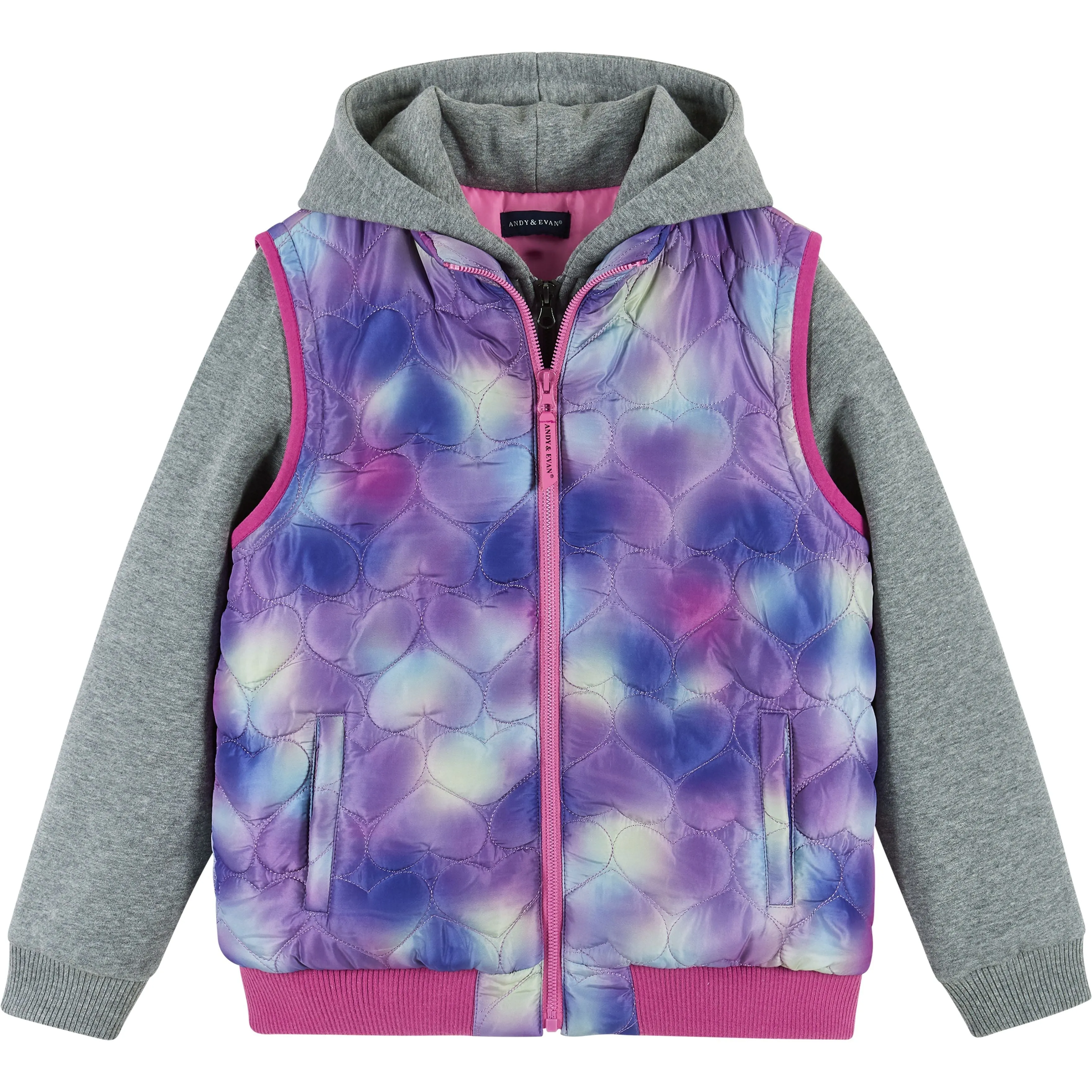 Andy & Evan Pink Grey Two-Fer Vest