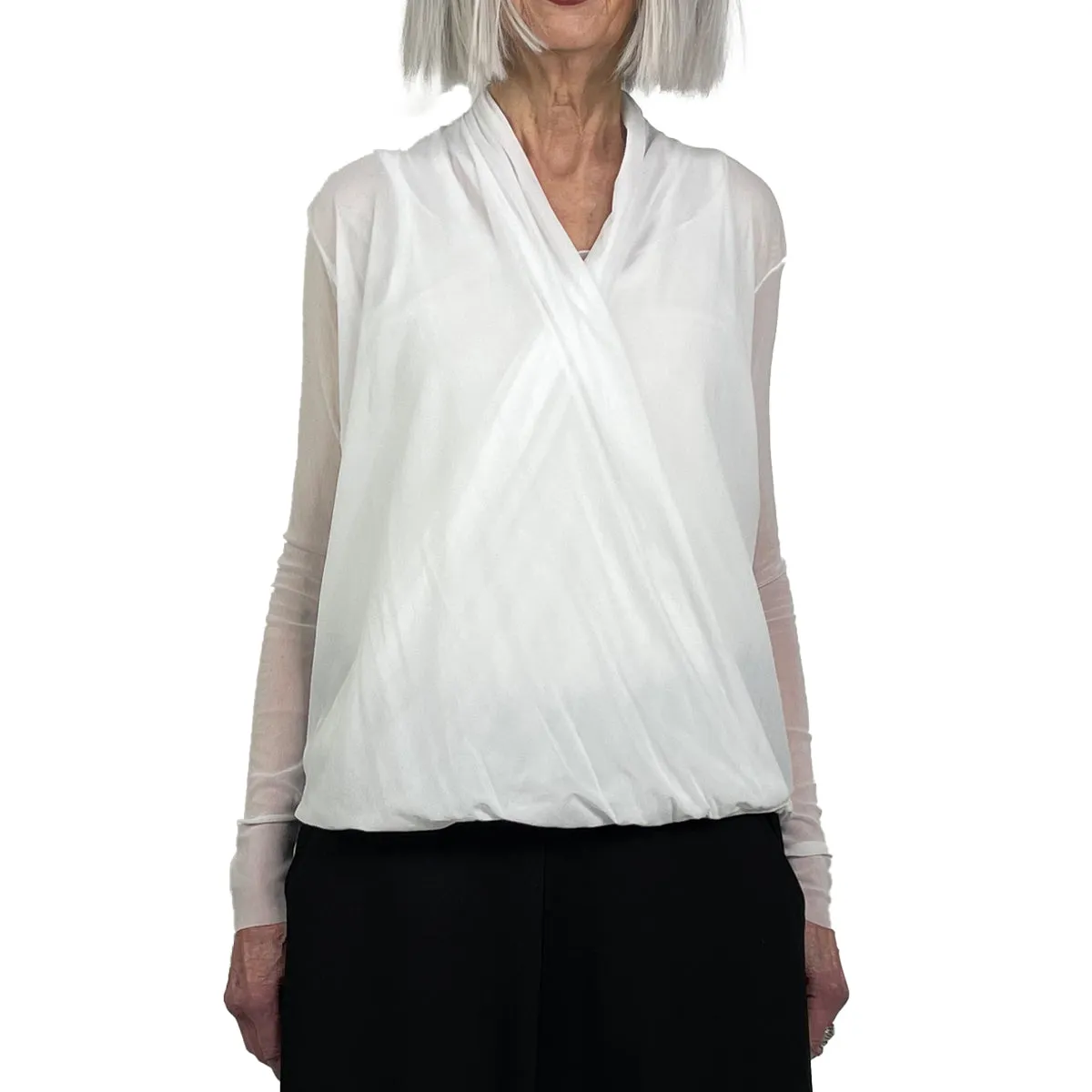 ASYMMETRIC SURPLICE TUNIC