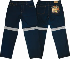 Bisley Workwear BP6050T Jeans - Cotton Denim - Day/Night - Reflective Tape - Blue - 77R