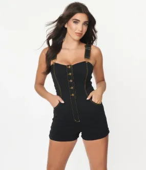 Black Denim Romper