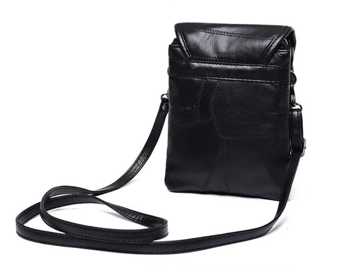 Black Hexagonal Metal Studs Punk Rock Mini Handphone Cross Body Strap Bag