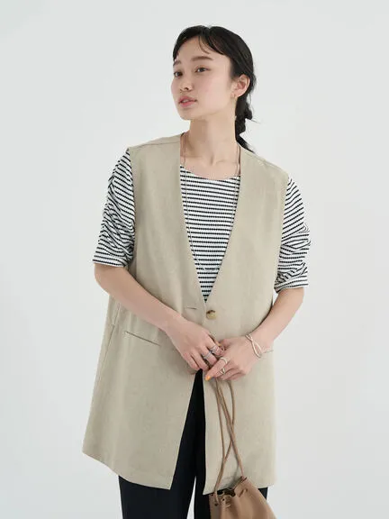 Bobo Tokyo Noriko Linen Sleeveless Vest