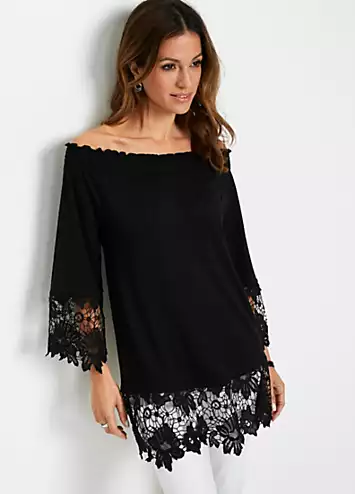 bonprix Lace Hem Jersey Tunic | Grattan