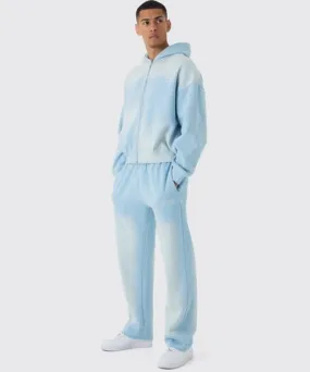 boohooMAN Mens Oversized Boxy Spray Wash Tracksuit