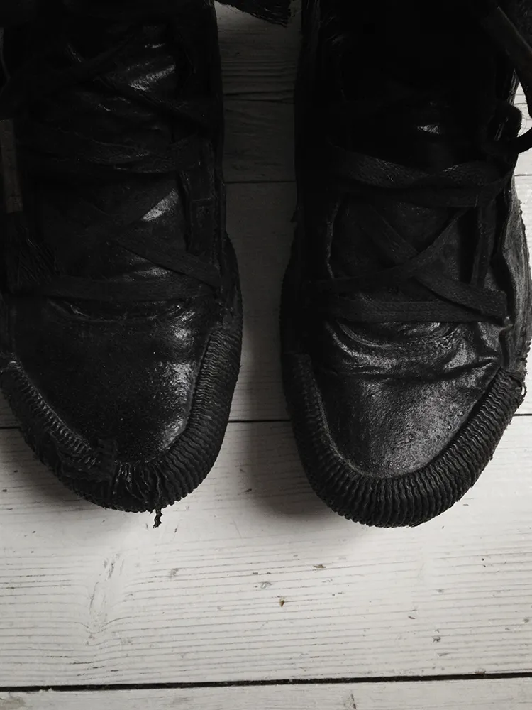 Boris Bidjan Saberi black vinyl coated sneakers