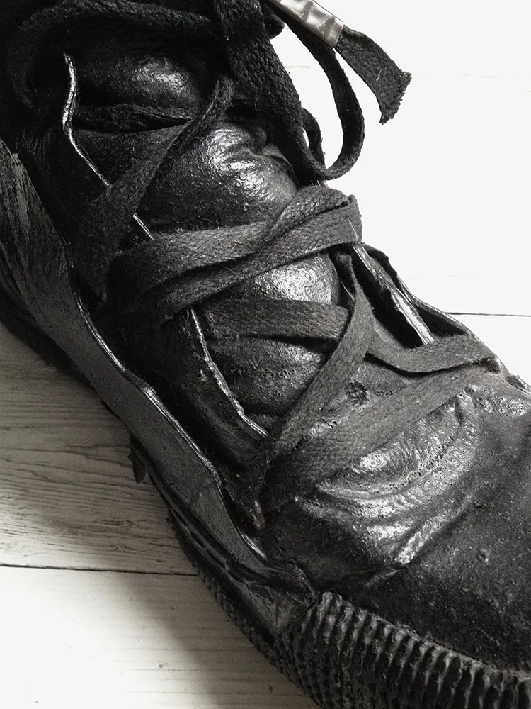 Boris Bidjan Saberi black vinyl coated sneakers