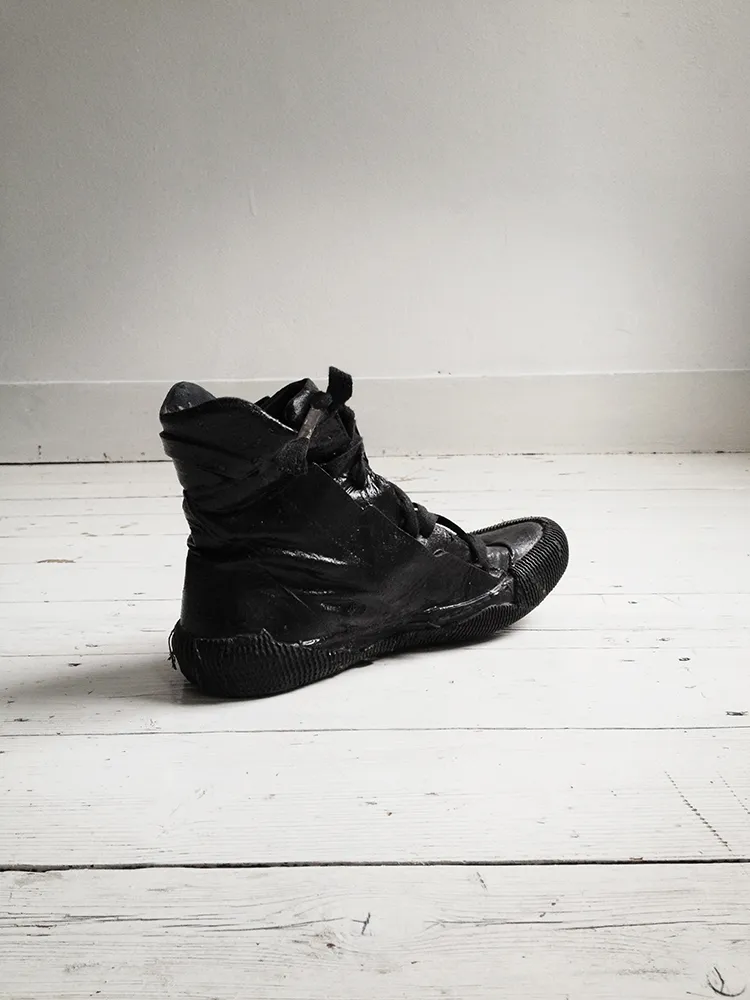 Boris Bidjan Saberi black vinyl coated sneakers