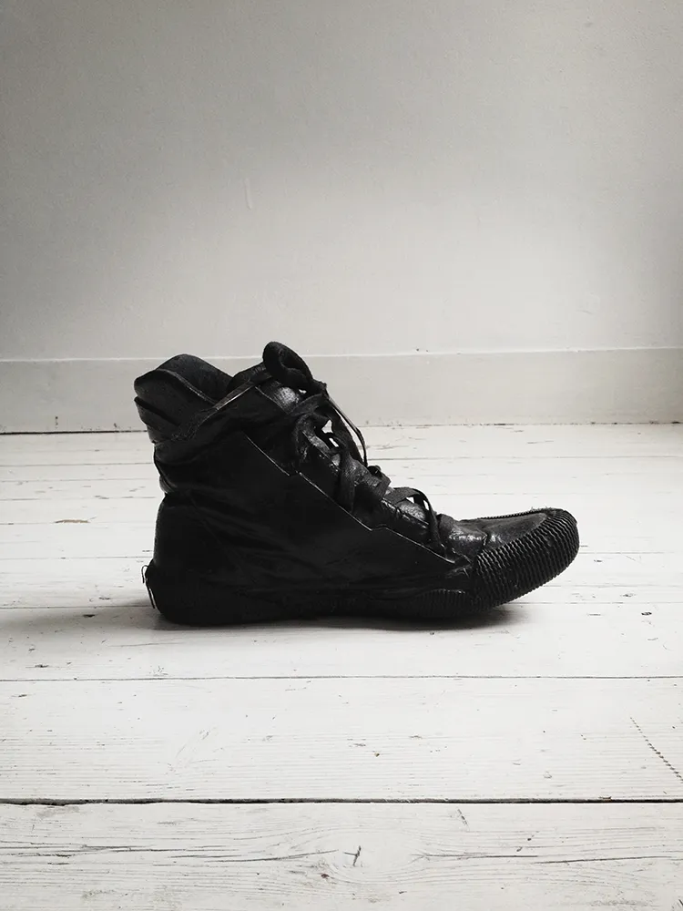 Boris Bidjan Saberi black vinyl coated sneakers