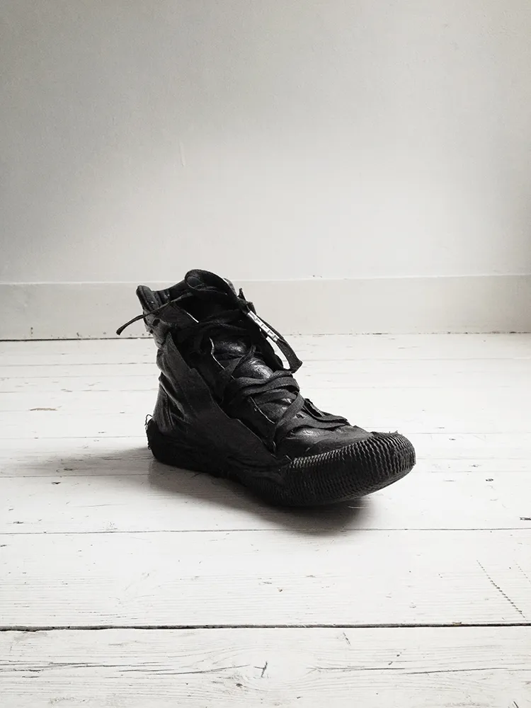 Boris Bidjan Saberi black vinyl coated sneakers