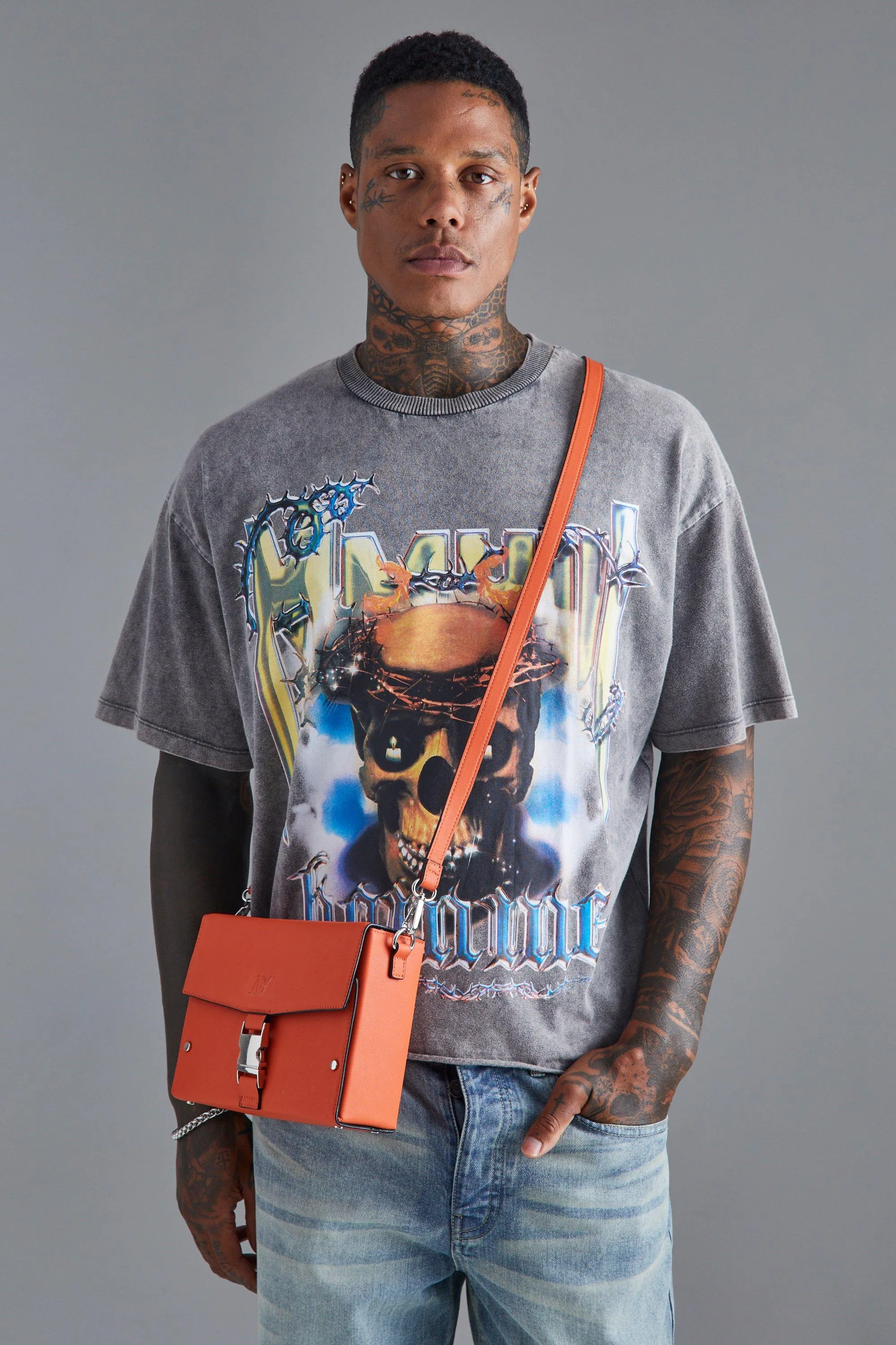 Buckle Detail Smart Cross Body Bag | boohooMAN UK