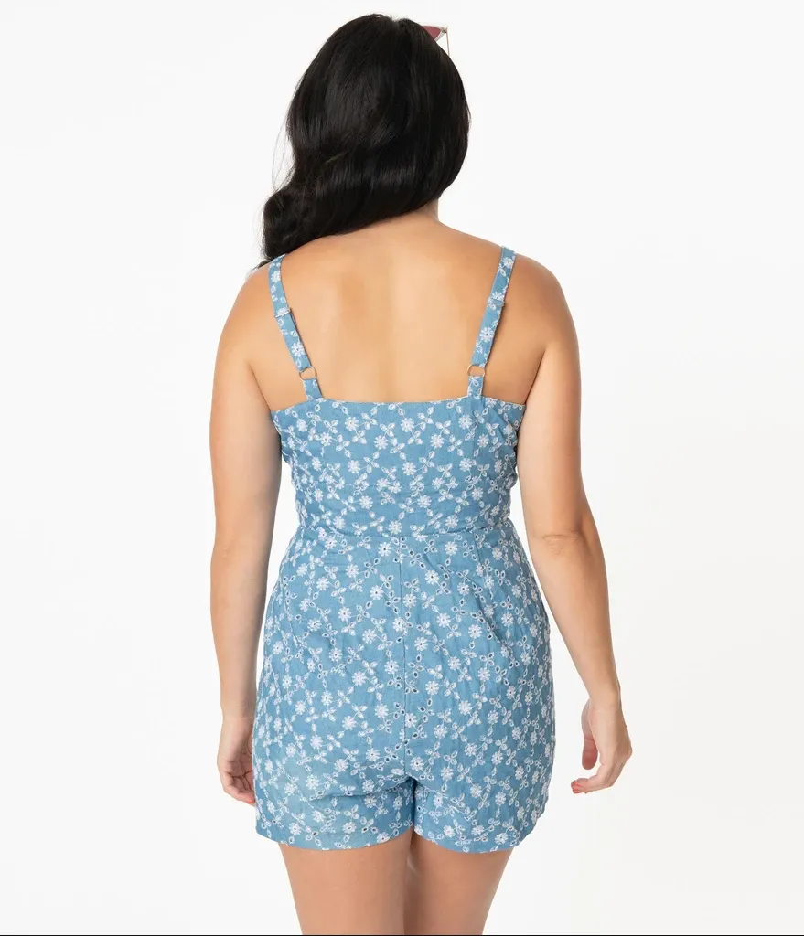 Chambray Eyelit Romper