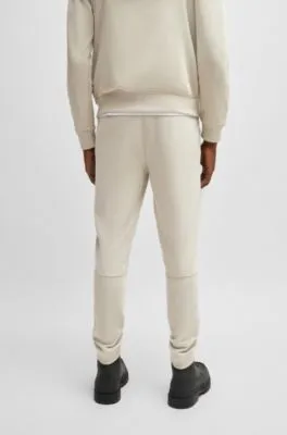 Cotton-terry tracksuit bottoms with logo patch