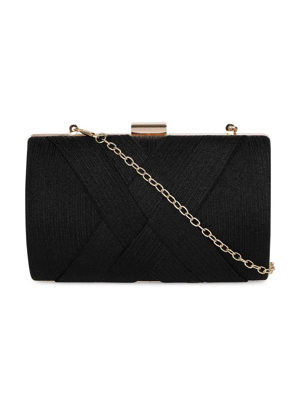 Criss Cross Design Clutch Bag