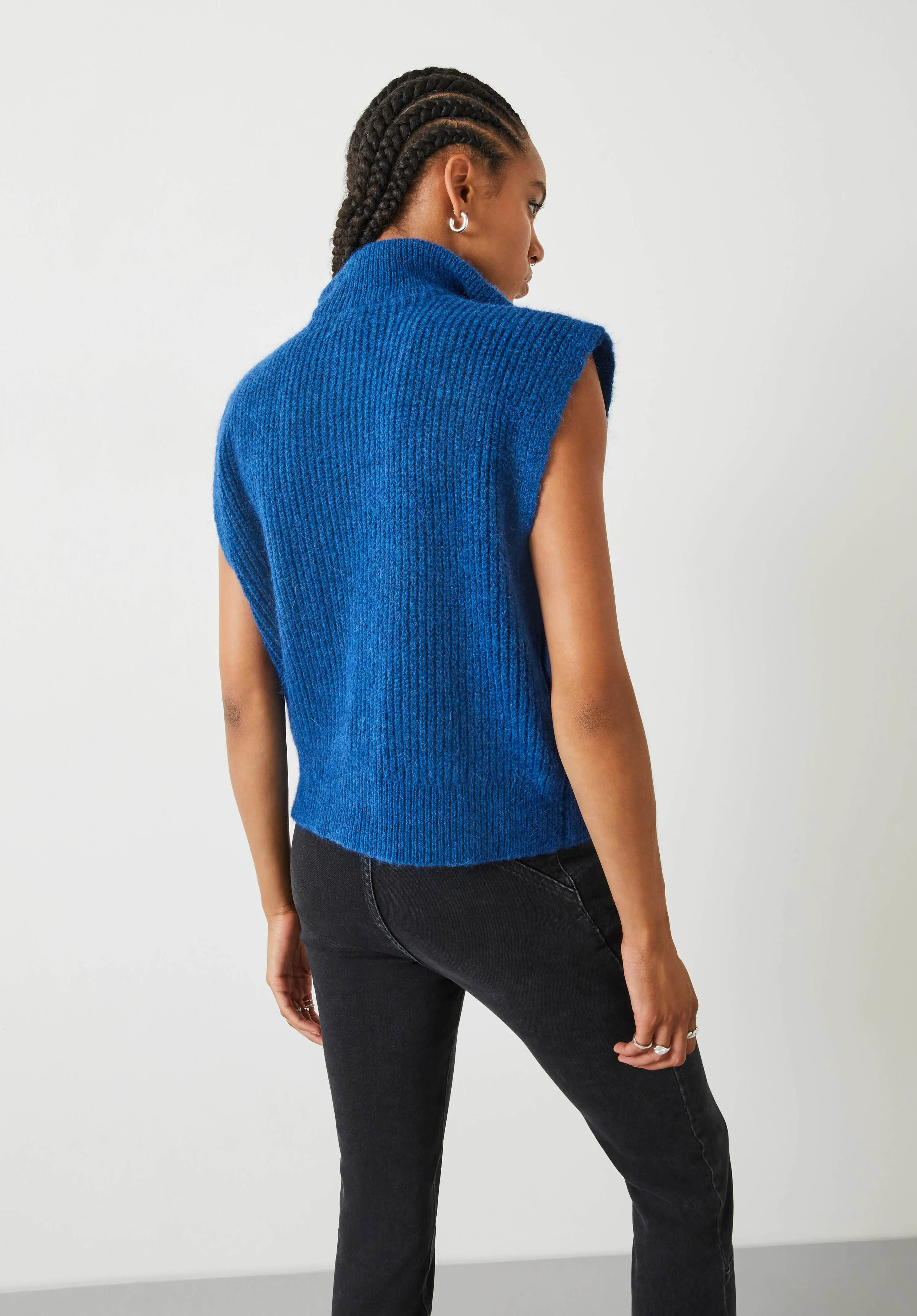 Dalia Half Zip Wool Blend Vest