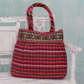 Dawn Rainbow Embellished Handcrafted Cotton Shoulder Bag