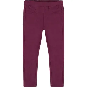 Deux par Deux Soft Brushed Fleece Tregging, Burgundy