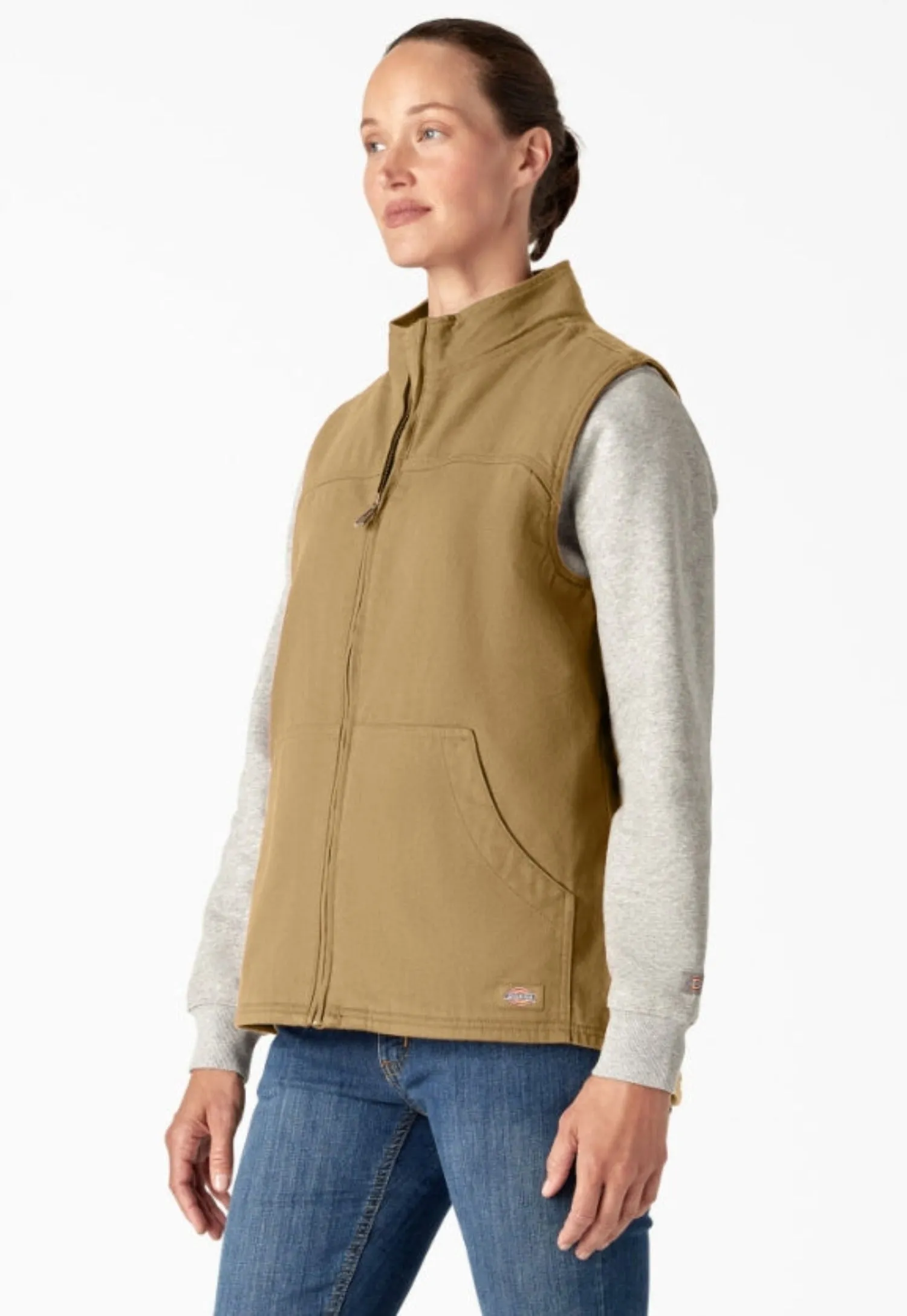 Dickies Women's Sherpa-Lined Duck Full-Zip Vest