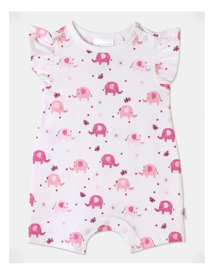 Essential Elephant Romper in White