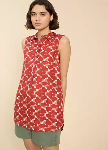 Evelyn Red Sleeveless Linen Tunic by White Stuff | Look Again