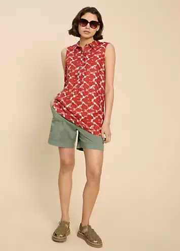 Evelyn Red Sleeveless Linen Tunic by White Stuff | Look Again