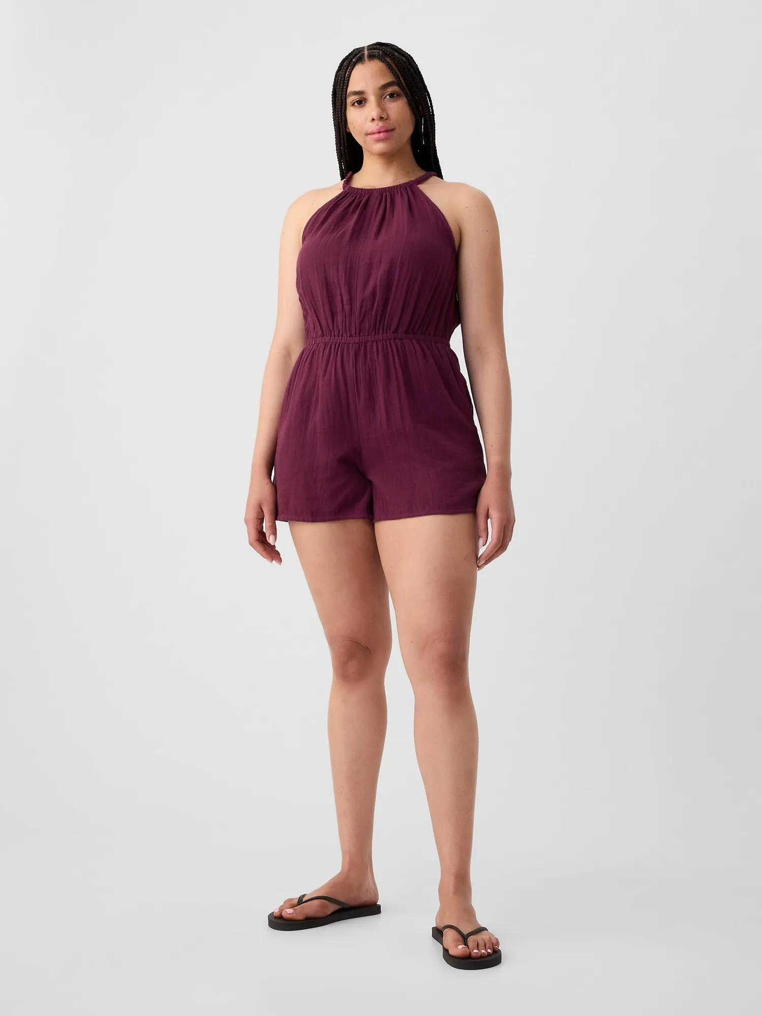 Gauze Halter Romper