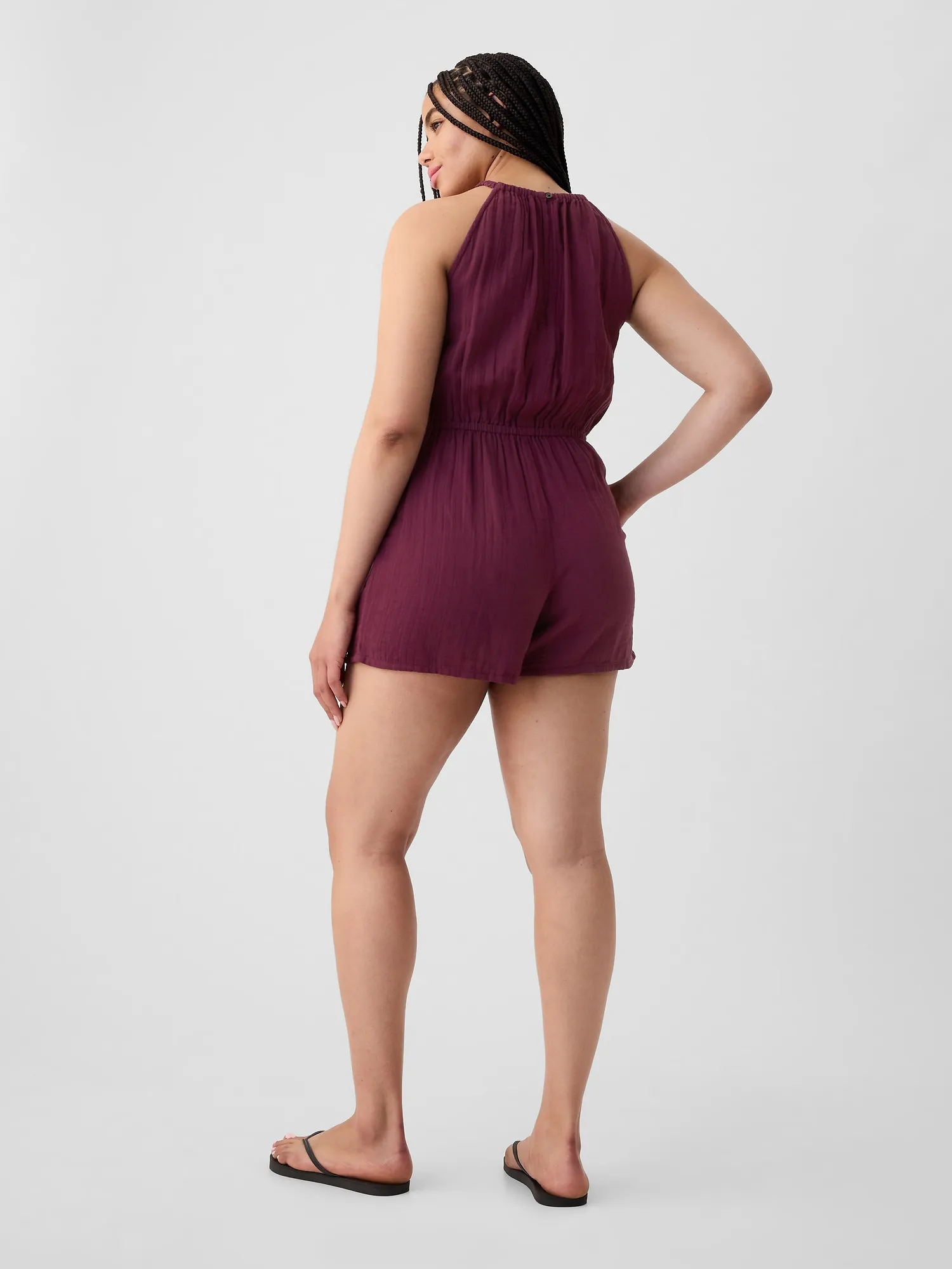 Gauze Halter Romper