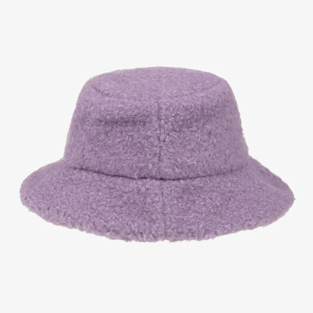 Girls Lilac Purple Teddy Fleece Hat