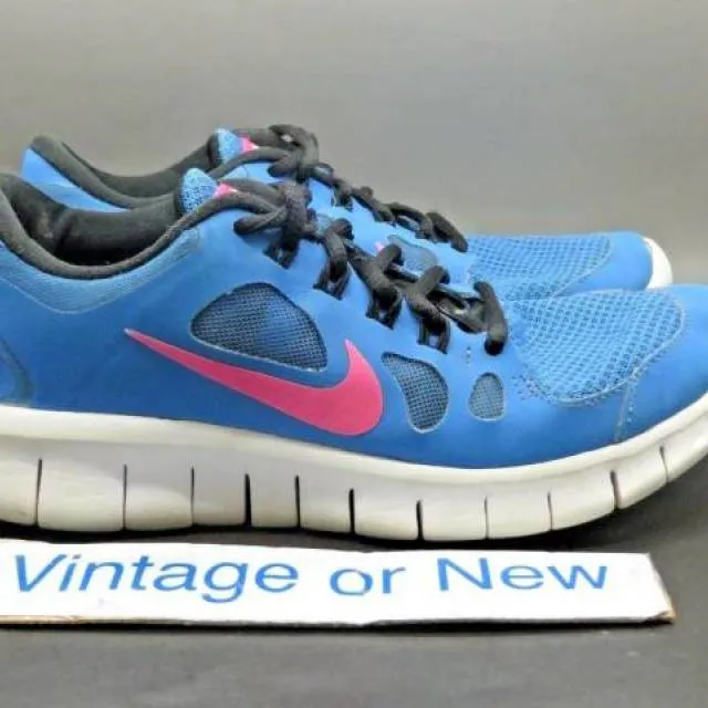 Girls Nike Free 5.0 Distance Blue Pink Black Running Sho...