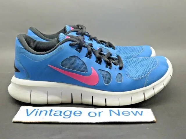 Girls Nike Free 5.0 Distance Blue Pink Black Running Sho...