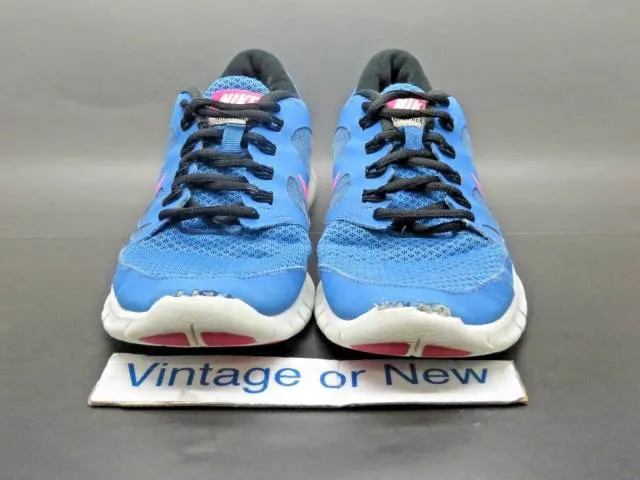 Girls Nike Free 5.0 Distance Blue Pink Black Running Sho...