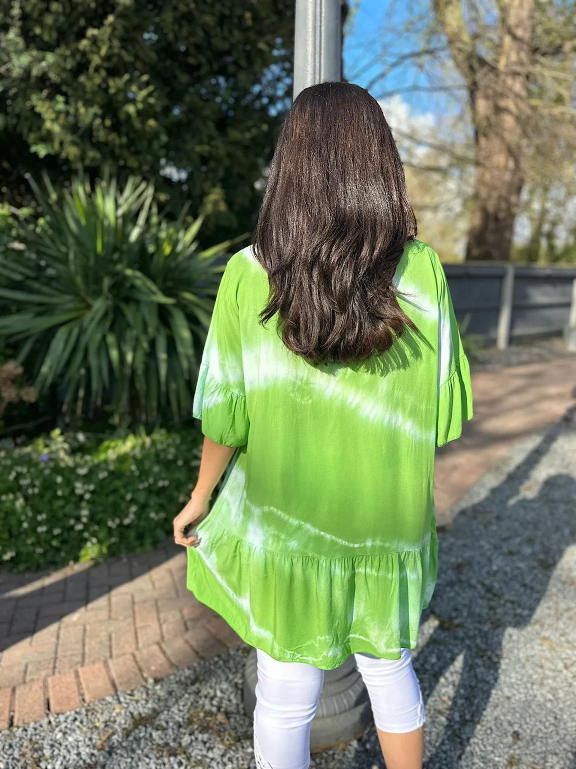 Green Tie Dye Tiered Tunic Hattie