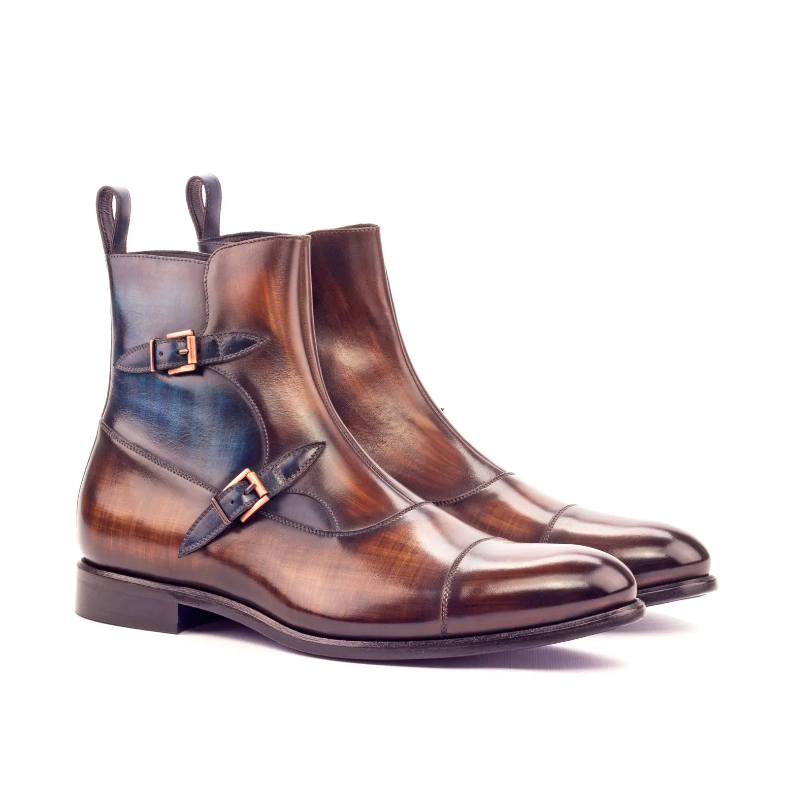 --Hand Made Patina Octavian Buckle Boot-