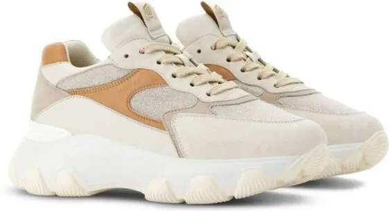 Hogan Hyperactive panelled suede sneakers Neutrals