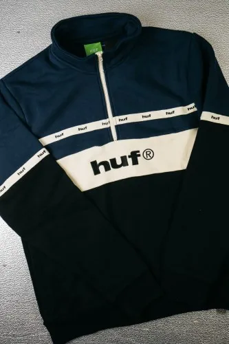 HUF Taped 1/4 Zip Fleece Black