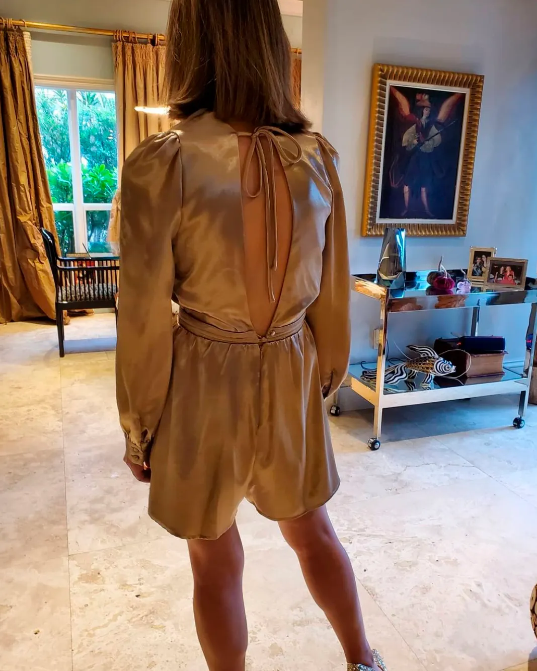 KENYA SATIN GOLD ROMPER