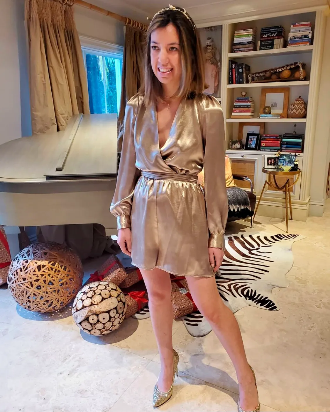 KENYA SATIN GOLD ROMPER