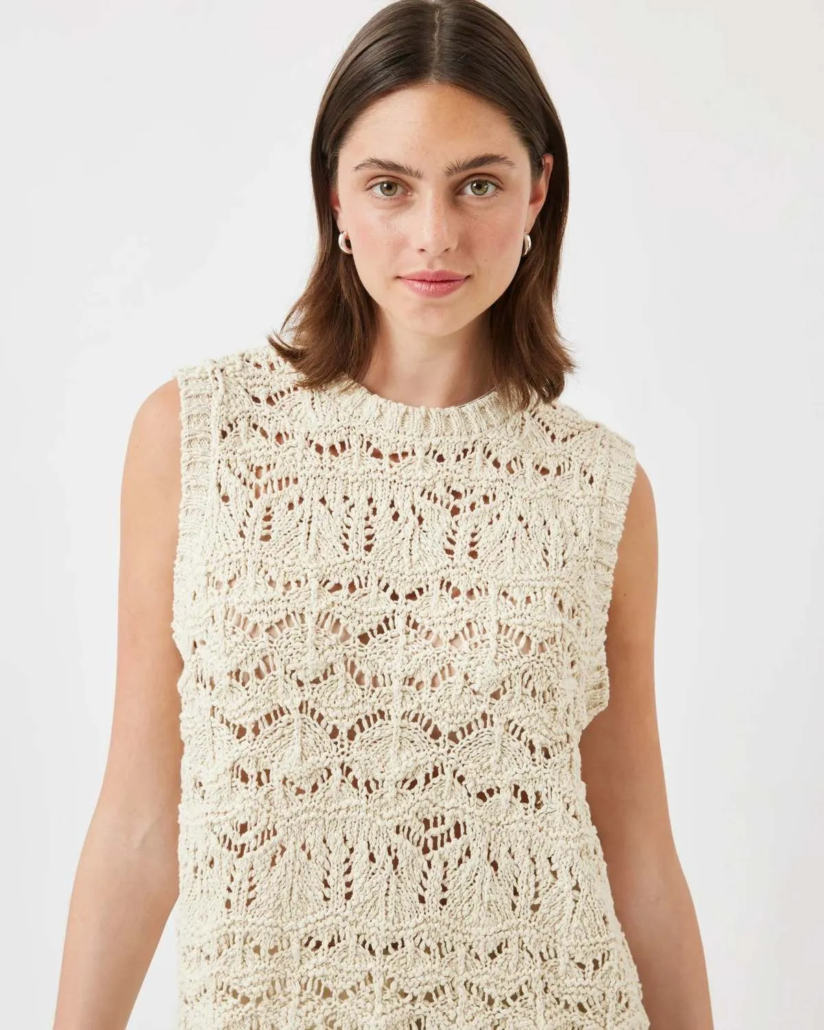 lianes crochet vest - Brown Rice