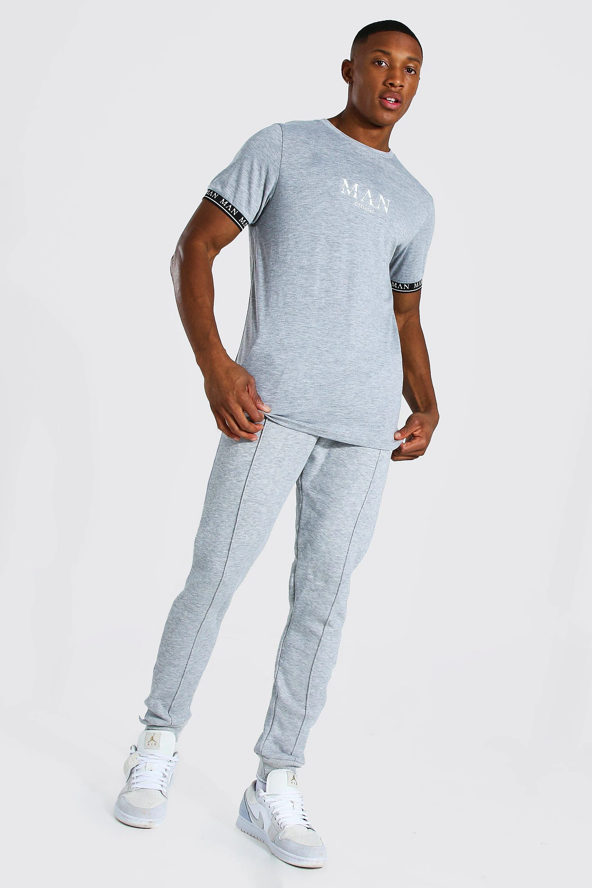 Man Roman Cuff Detail T-shirt Tracksuit