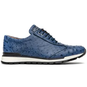 Marco Di Milano Scanno Ostrich Quill Sneakers Antique Navy