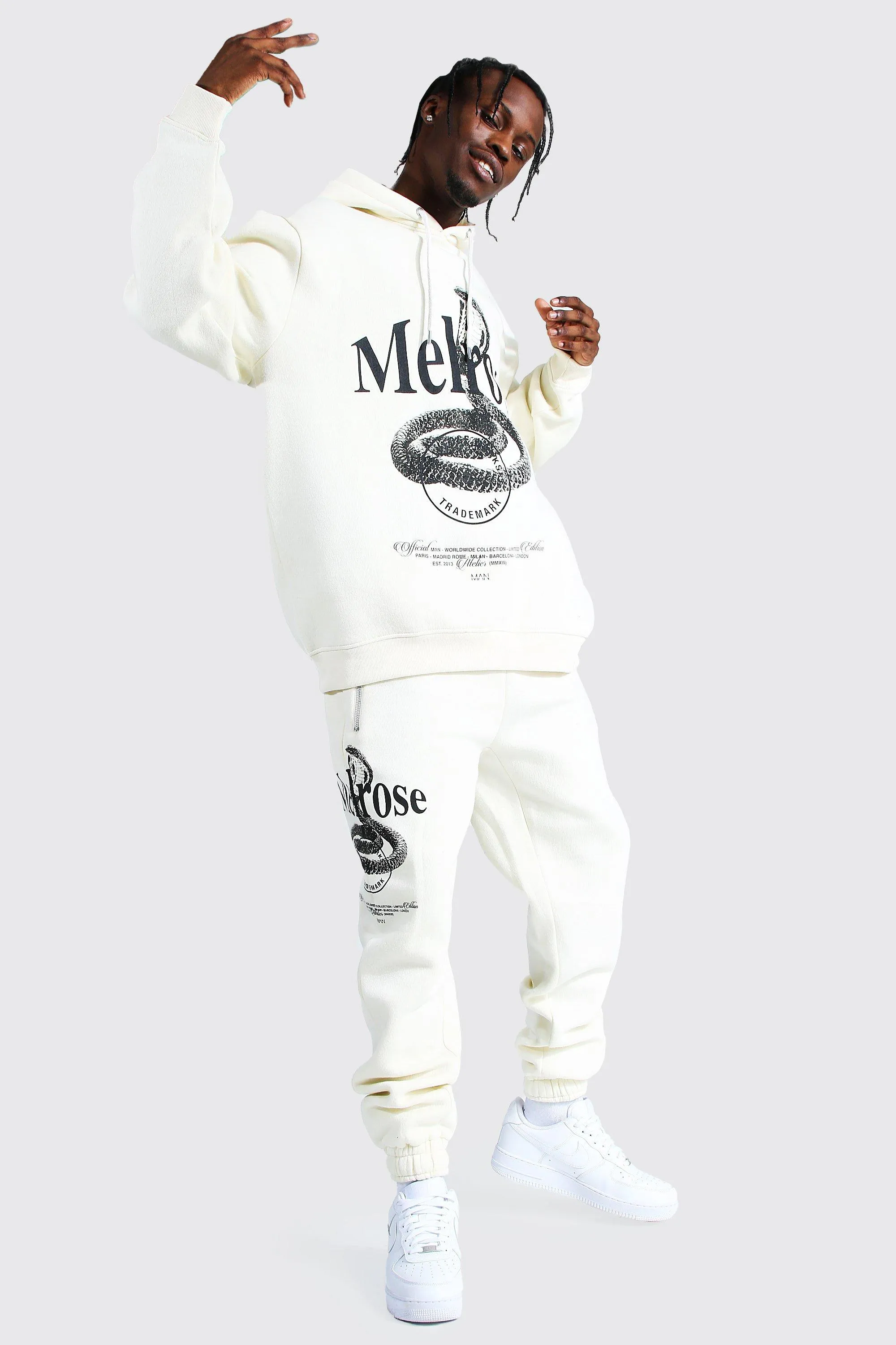 Melrose Print Oversized Hooded Tracksuit