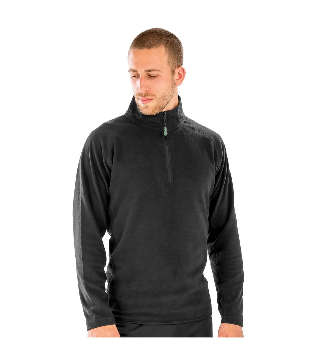 Mens fleece top black Result Genuine Recycled