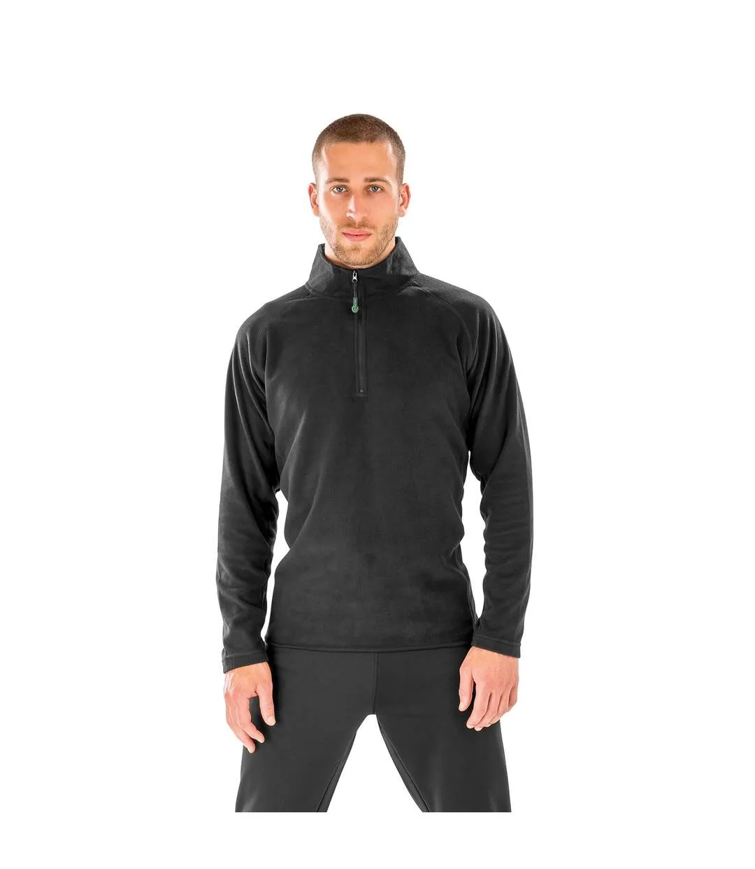 Mens fleece top black Result Genuine Recycled