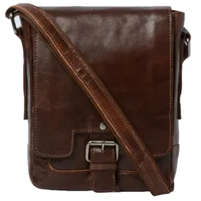 Mens Leather Flight Bag Tan/crum : 8341